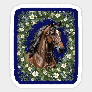 Massachusetts Morgan Horse And Mayflowers Sticker